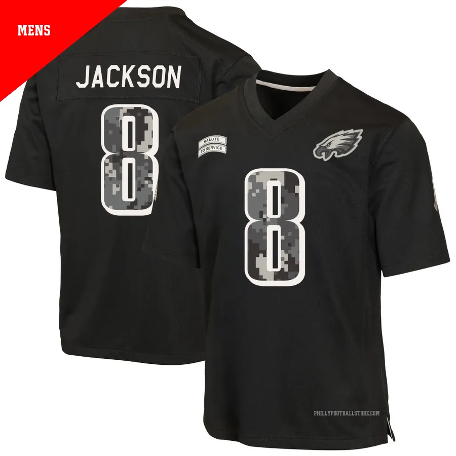 Men's Philadelphia Eagles Adoree' Jackson ＃8 Game Black 2026 Salute to Service Jersey