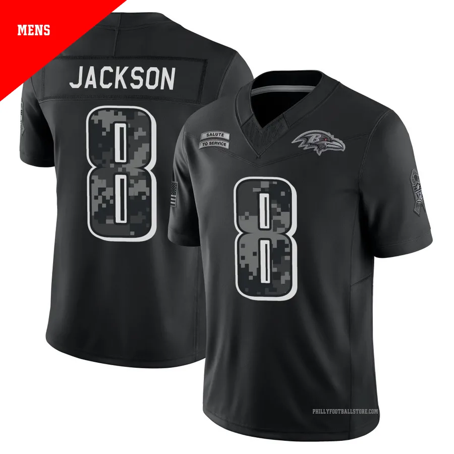 Men's Philadelphia Eagles Adoree' Jackson ＃8 Limited Black 2026 Salute to Service Stitched Jersey