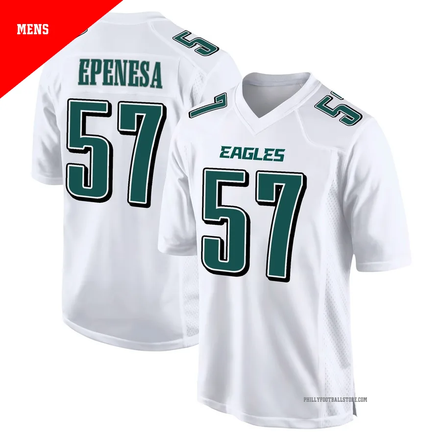 Men's Philadelphia Eagles AJ Epenesa ＃57 Game White Tundra Fashion Jersey