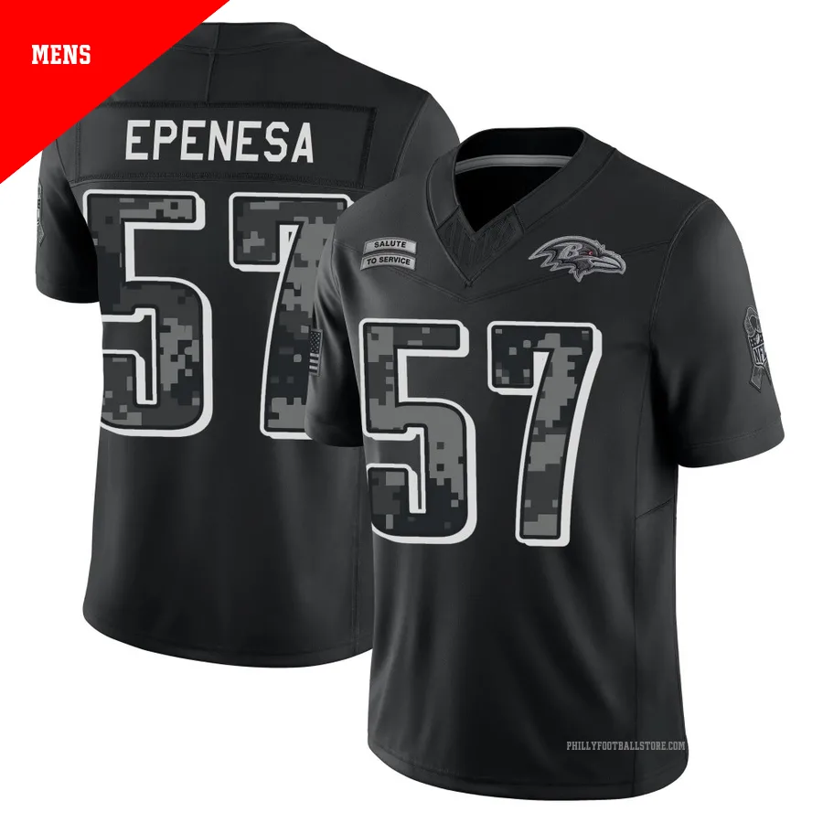 Men's Philadelphia Eagles AJ Epenesa ＃57 Limited Black 2026 Salute to Service Stitched Jersey