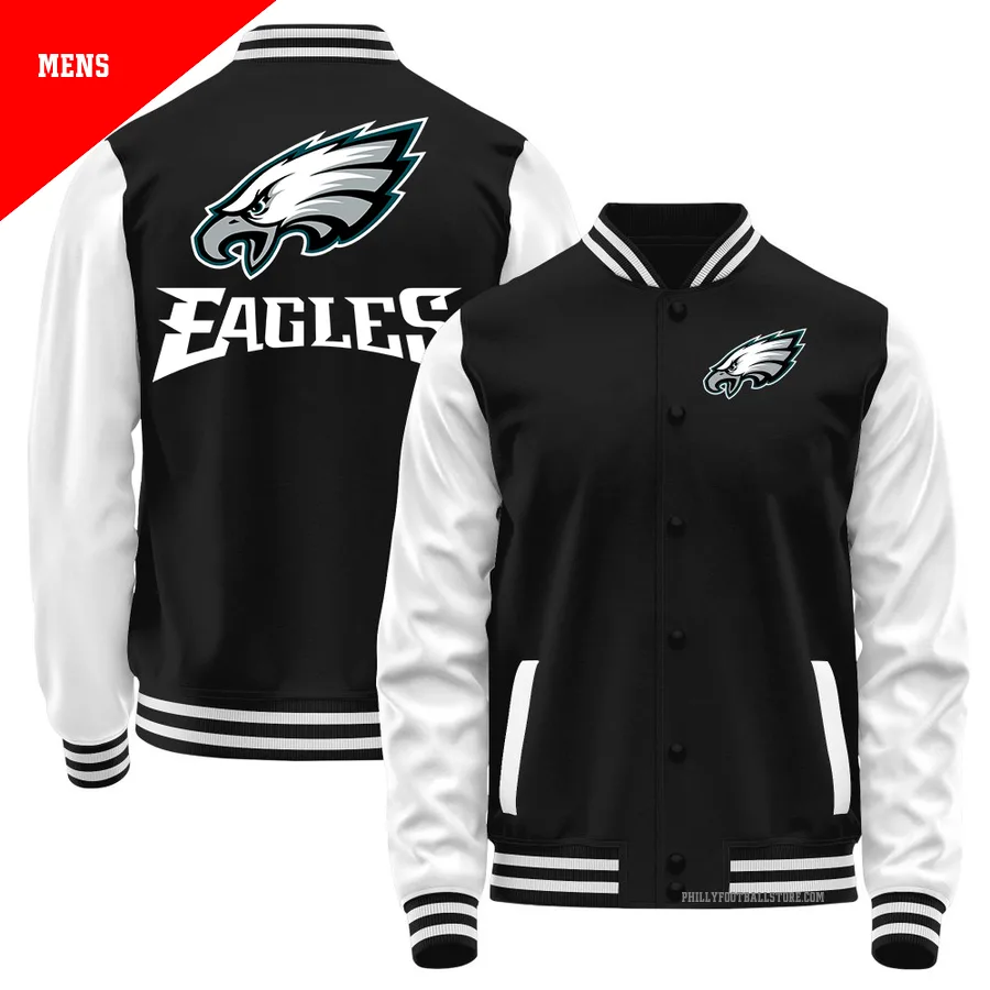 Men's Philadelphia Eagles Black/White Full-Snap Jacket