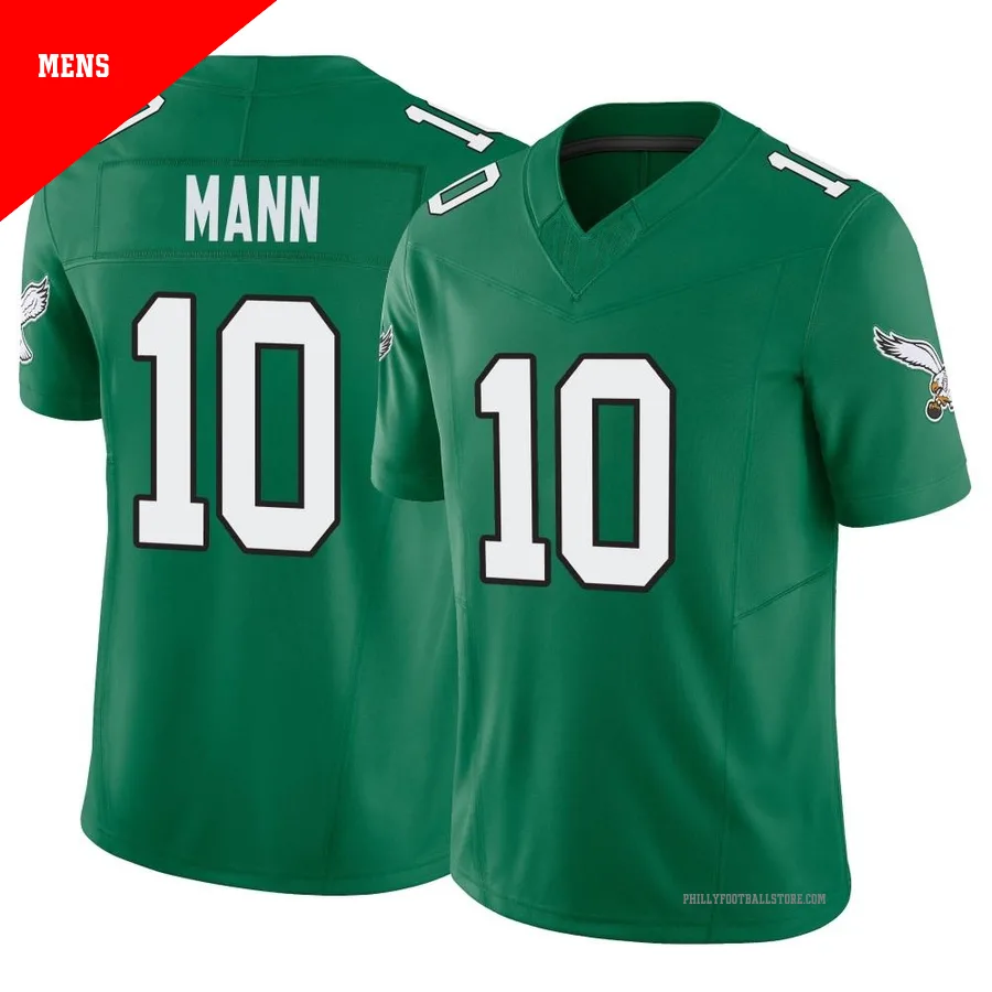 Men's Philadelphia Eagles Braden Mann ＃10 Limited Green Kelly Alternate Vapor F.U.S.E. Jersey