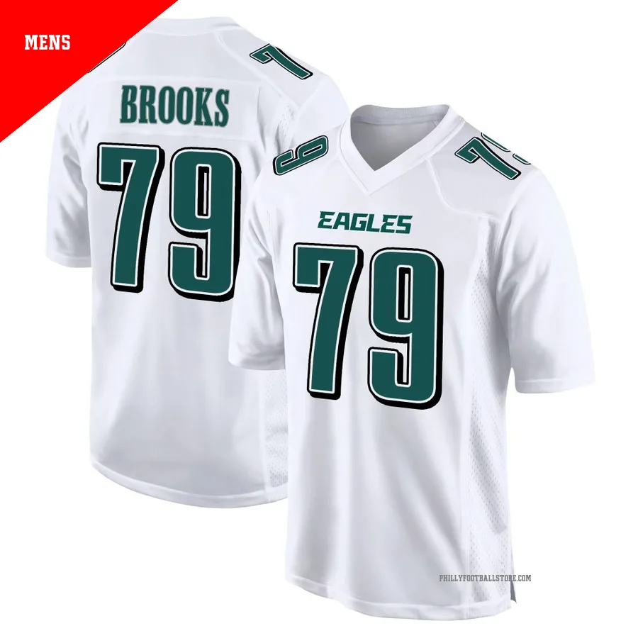 Men's Philadelphia Eagles Brandon Brooks ＃79 Game White Tundra Fashion Jersey