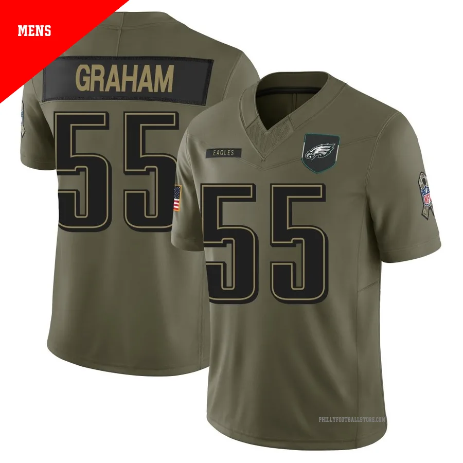 Men's Philadelphia Eagles Brandon Graham ＃55 Limited Olive 2025 Salute to Service Jersey