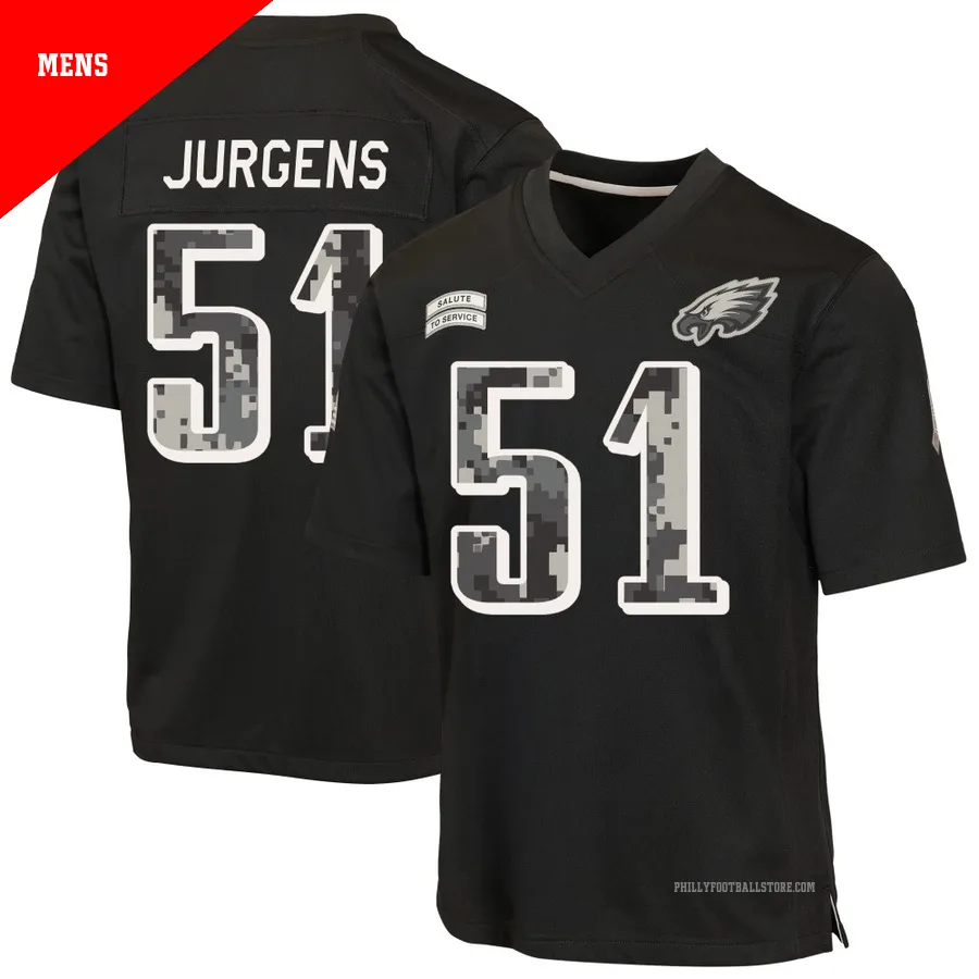 Men's Philadelphia Eagles Cam Jurgens ＃51 Game Black 2026 Salute to Service Jersey