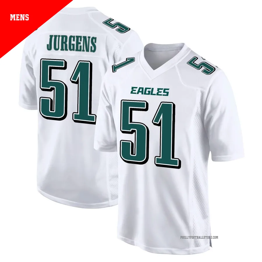 Men's Philadelphia Eagles Cam Jurgens ＃51 Game White Tundra Fashion Jersey