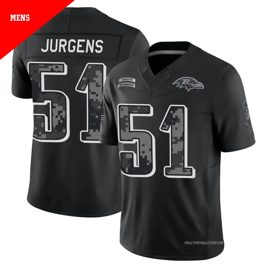 Men's Philadelphia Eagles Cam Jurgens ＃51 Limited Black 2026 Salute to Service Stitched Jersey