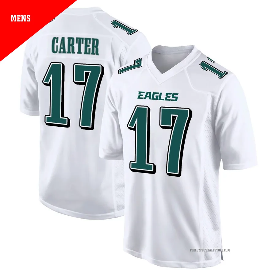 Men's Philadelphia Eagles Cris Carter ＃17 Game White Tundra Fashion Jersey