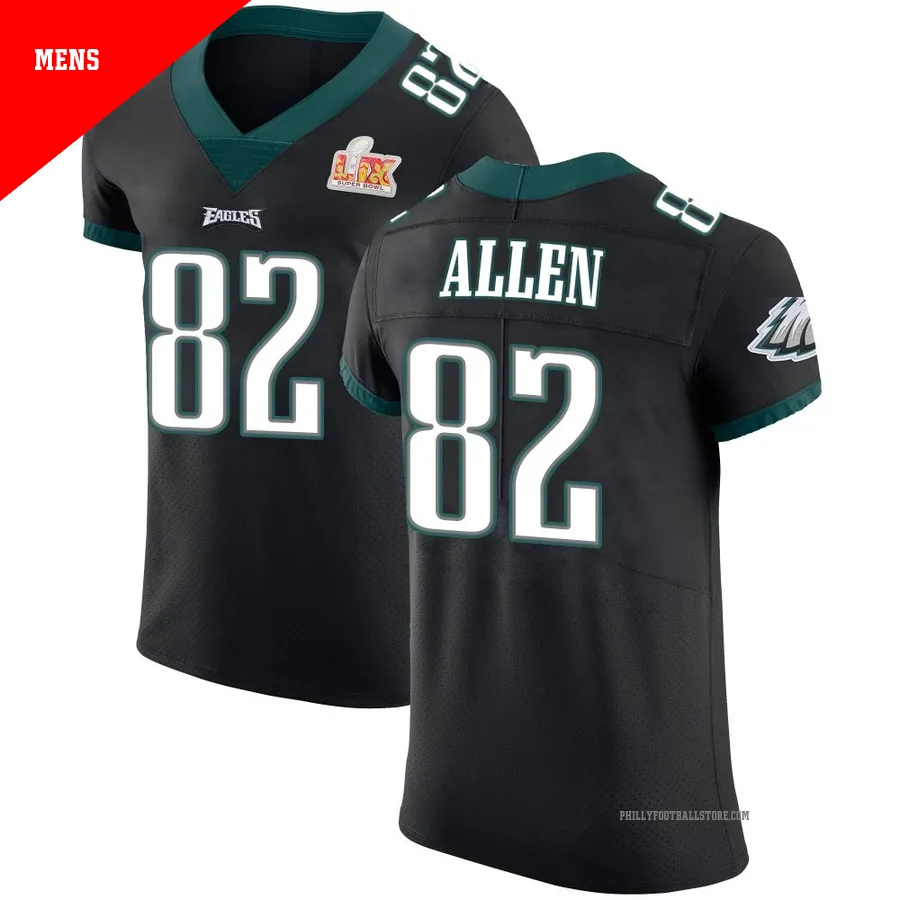 Men's Philadelphia Eagles Devon Allen ＃82 Elite Black Alternate Vapor Untouchable Super Bowl LIX Jersey