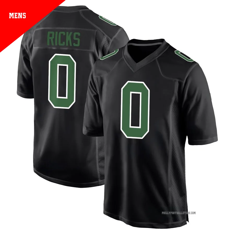 Men's Philadelphia Eagles Eli Ricks ＃0 Game Black/Kelly Carbon Green Fashion Jersey