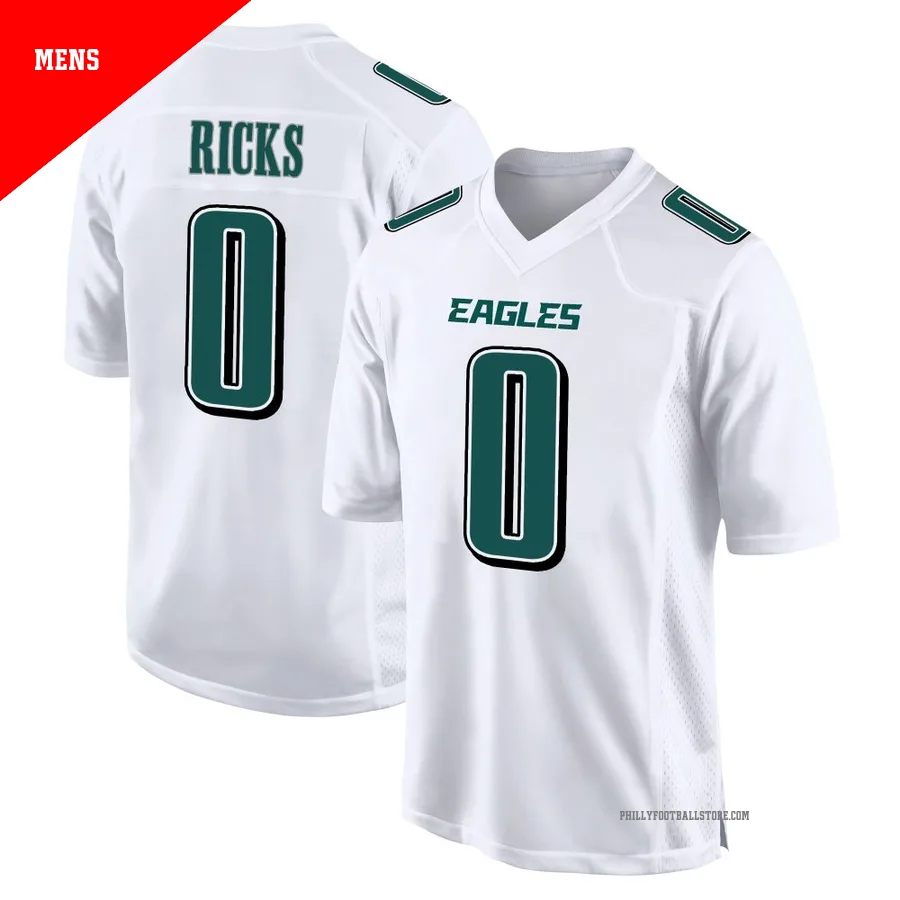 Men's Philadelphia Eagles Eli Ricks ＃0 Game White Tundra Fashion Jersey