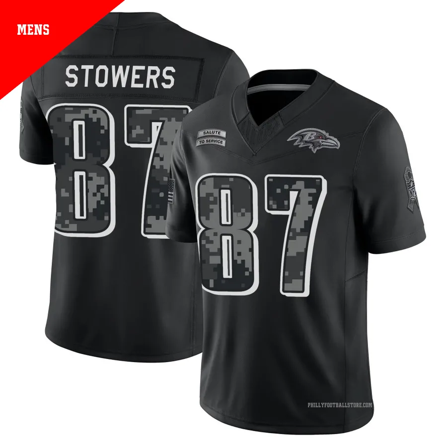 Men's Philadelphia Eagles Eli Stowers ＃87 Limited Black 2026 Salute to Service Stitched Jersey