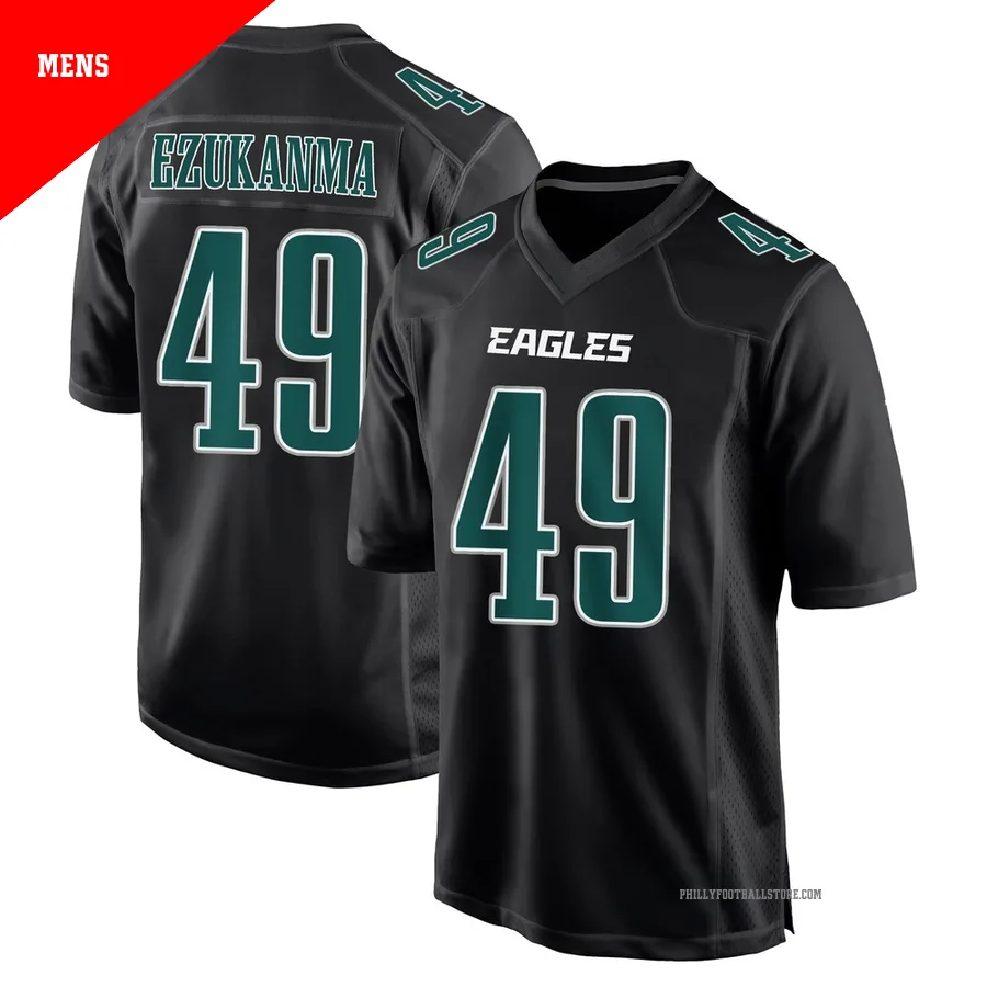Men's Philadelphia Eagles Erik Ezukanma ＃49 Game Black Carbon Fashion Jersey