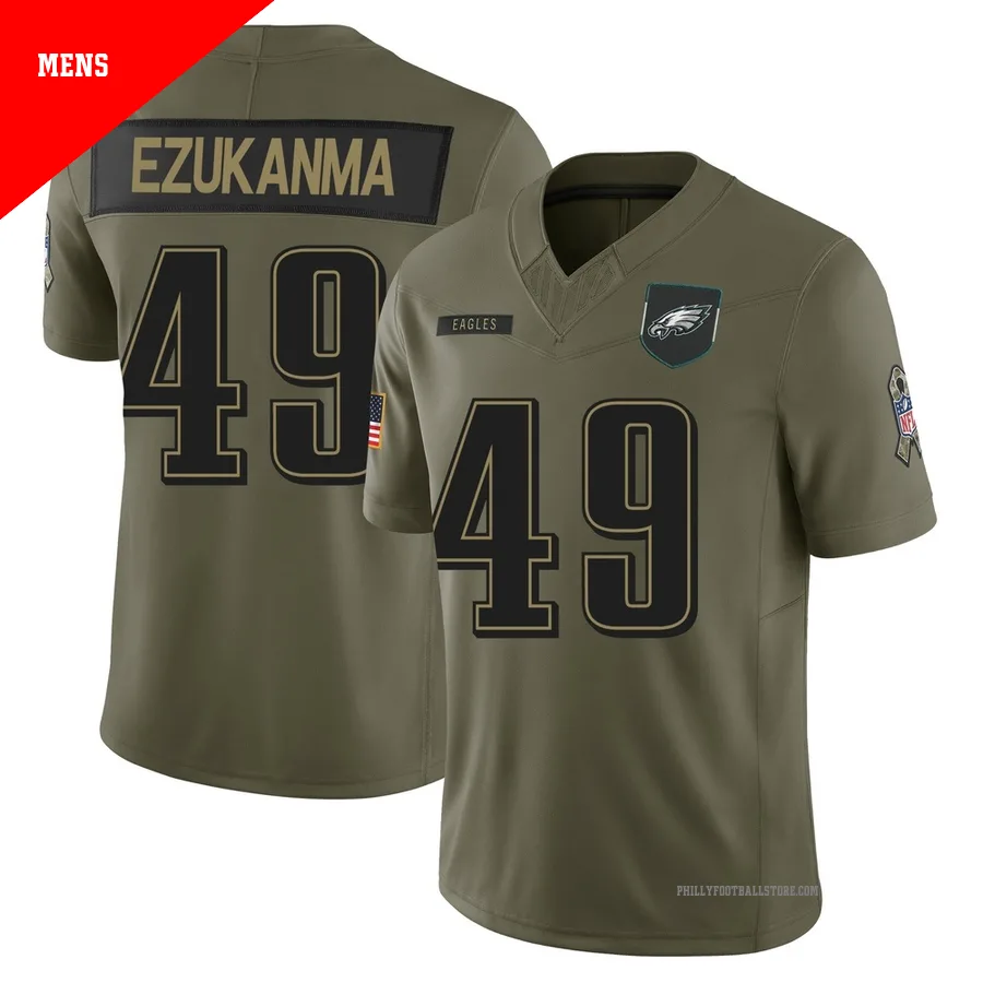Men's Philadelphia Eagles Erik Ezukanma ＃49 Limited Olive 2025 Salute to Service Jersey
