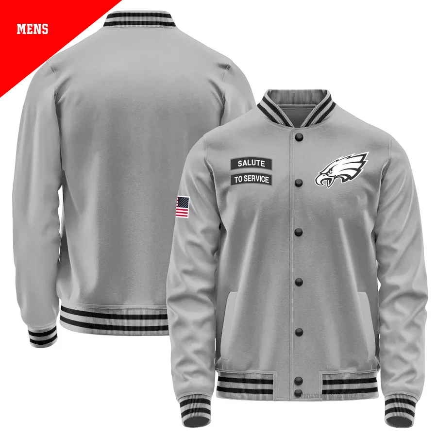 Men's Philadelphia Eagles Gray Salute to Service Performance Jacket