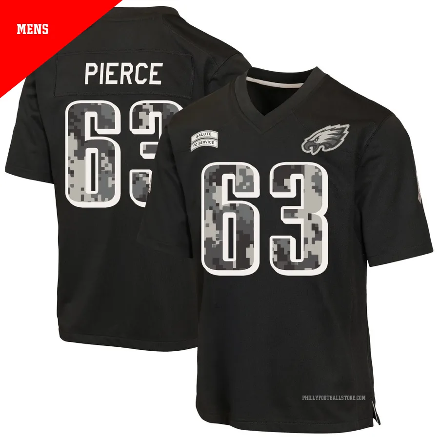 Men's Philadelphia Eagles Hollin Pierce ＃63 Game Black 2026 Salute to Service Jersey
