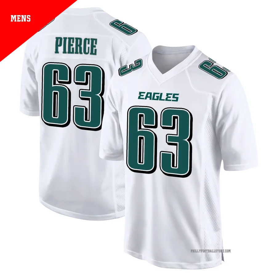 Men's Philadelphia Eagles Hollin Pierce ＃63 Game White Tundra Fashion Jersey