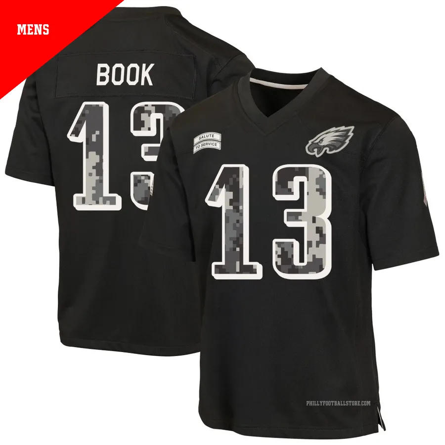 Men's Philadelphia Eagles Ian Book ＃13 Game Black 2026 Salute to Service Jersey