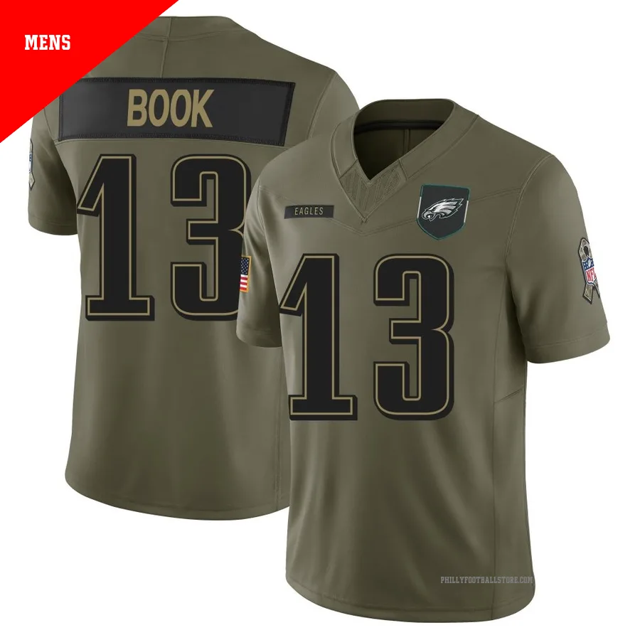 Men's Philadelphia Eagles Ian Book ＃13 Limited Olive 2025 Salute to Service Jersey