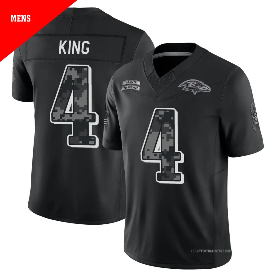 Men's Philadelphia Eagles Isiah King ＃4 Limited Black 2026 Salute to Service Stitched Jersey