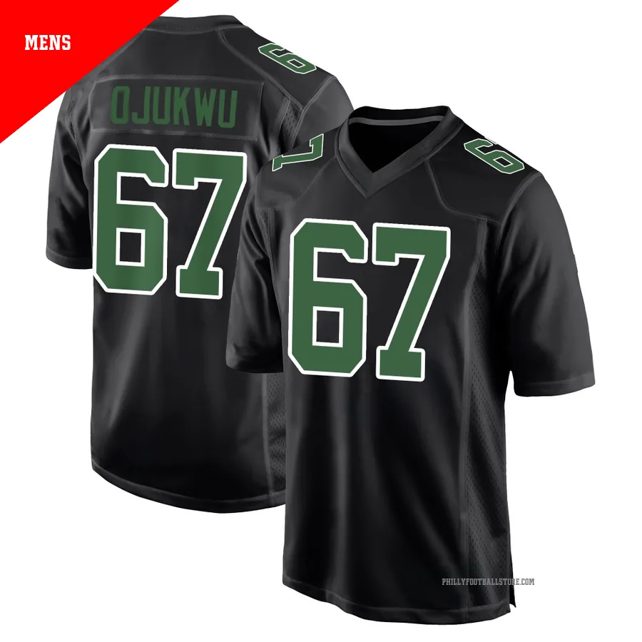 Men's Philadelphia Eagles John Ojukwu ＃67 Game Black/Kelly Carbon Green Fashion Jersey
