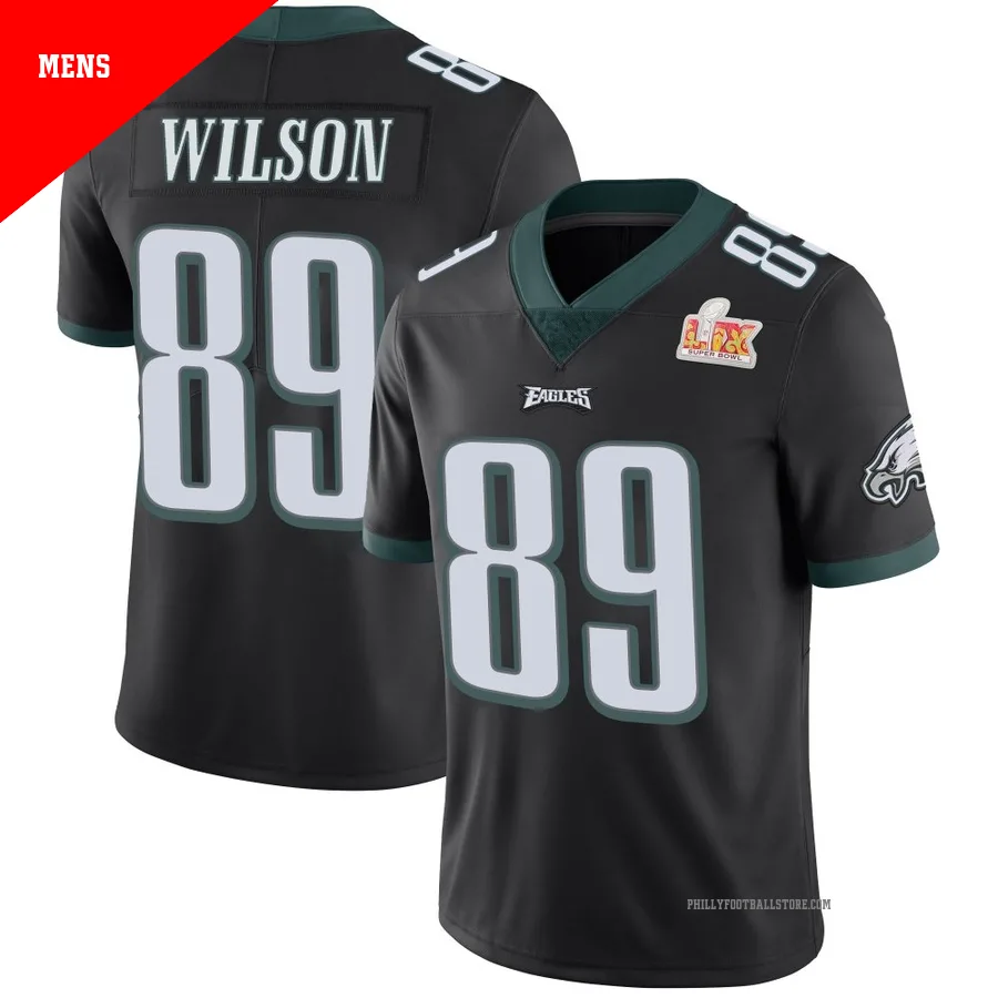 Men's Philadelphia Eagles Johnny Wilson ＃89 Limited Black Alternate Vapor Untouchable Super Bowl LIX Jersey