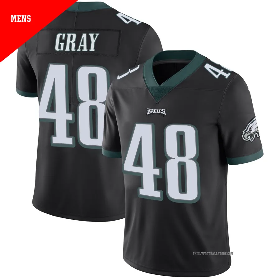 Men's Philadelphia Eagles J.T. Gray ＃48 Limited Black Alternate Vapor Untouchable Jersey