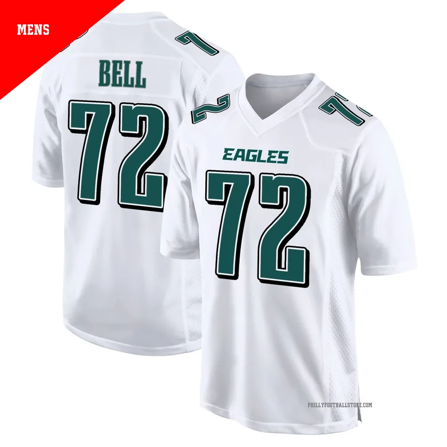Men's Philadelphia Eagles Markel Bell ＃72 Game White Tundra Fashion Jersey