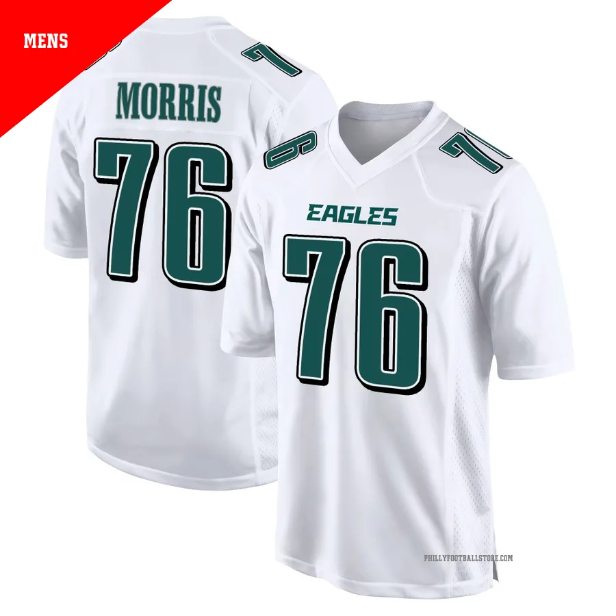 Men's Philadelphia Eagles Micah Morris ＃76 Game White Tundra Fashion Jersey