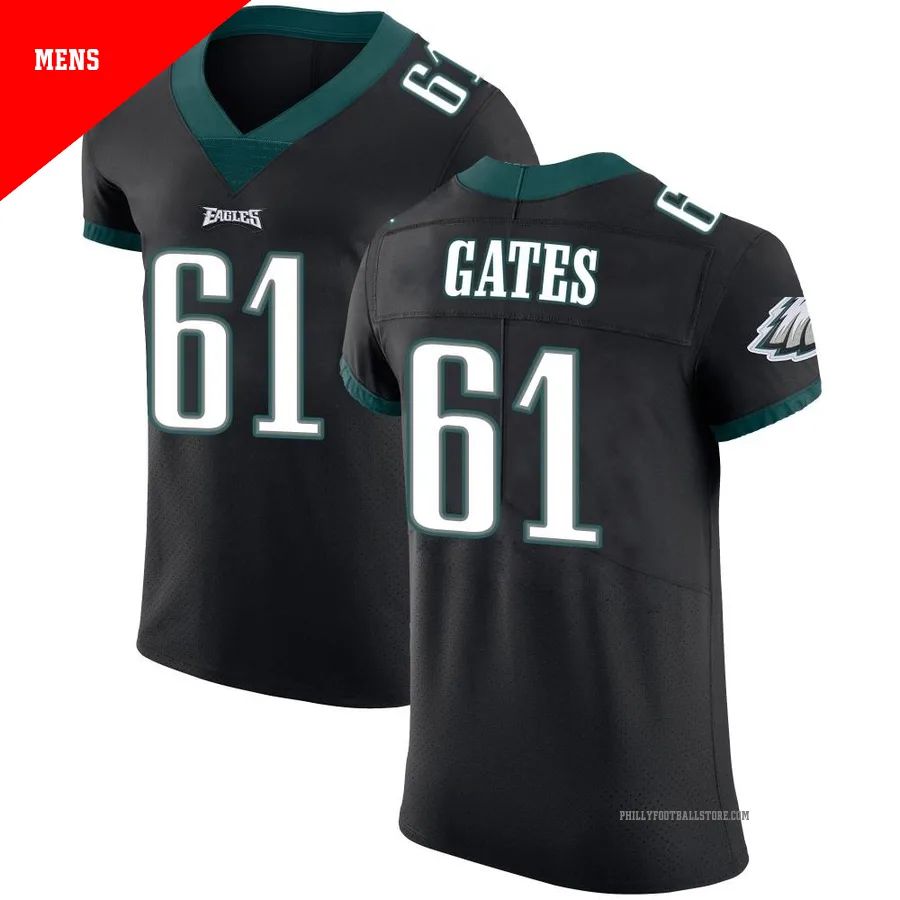 Men's Philadelphia Eagles Nick Gates ＃61 Elite Black Alternate Vapor Untouchable Jersey