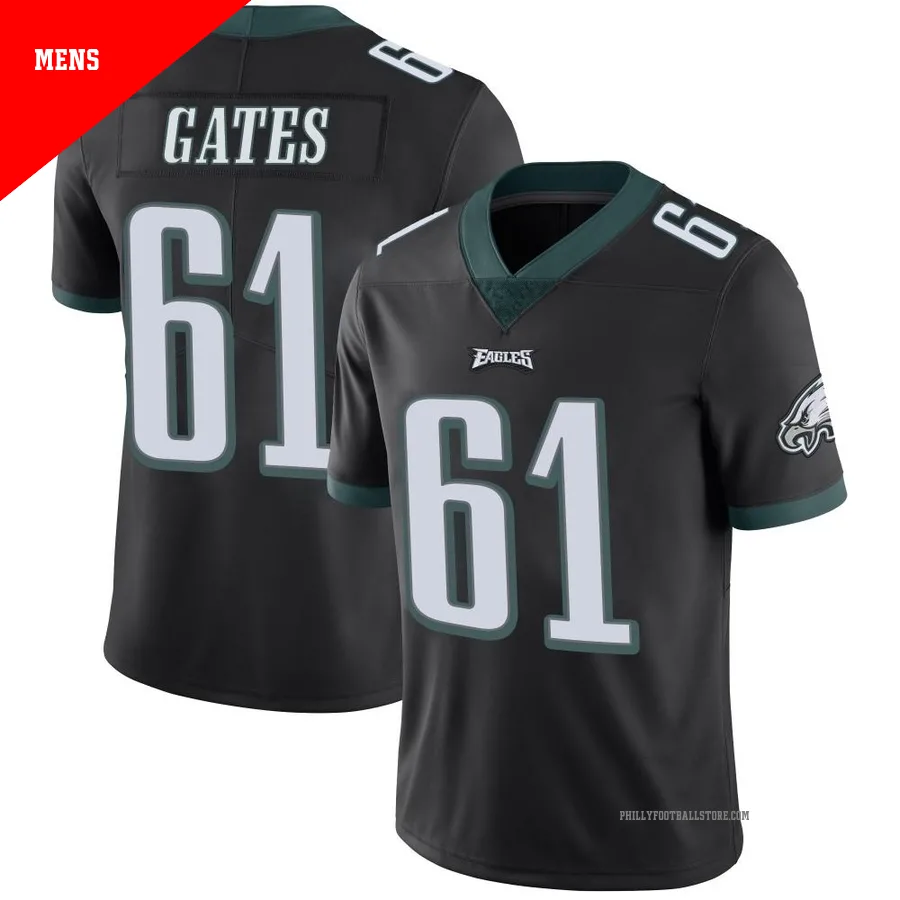 Men's Philadelphia Eagles Nick Gates ＃61 Limited Black Alternate Vapor Untouchable Jersey