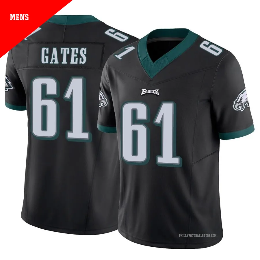 Men's Philadelphia Eagles Nick Gates ＃61 Limited Black Vapor F.U.S.E. Jersey