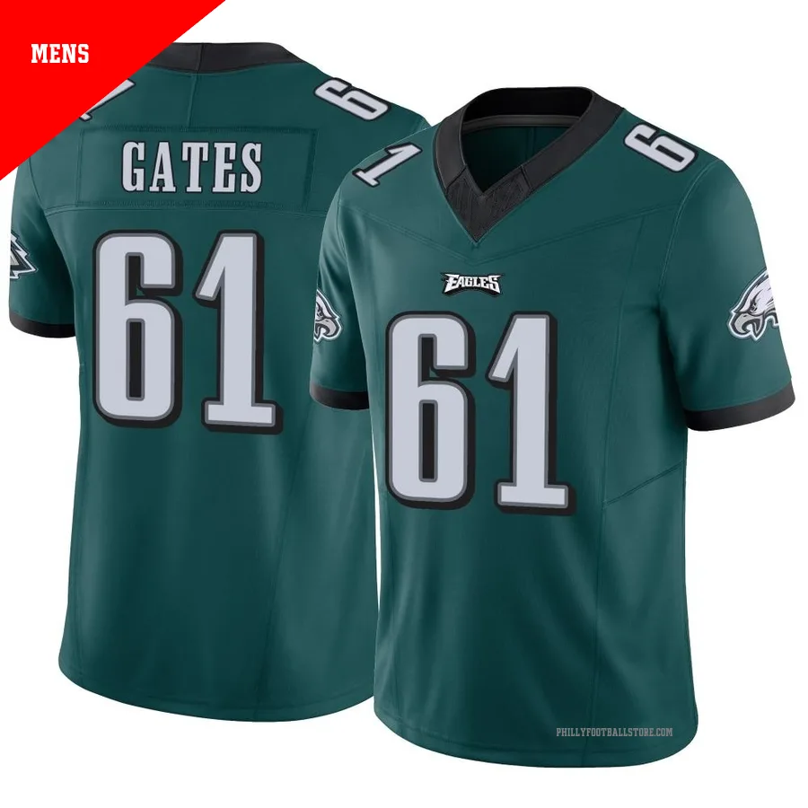 Men's Philadelphia Eagles Nick Gates ＃61 Limited Green Vapor F.U.S.E. Jersey