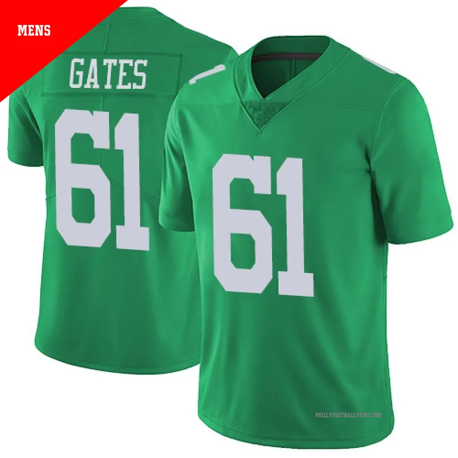 Men's Philadelphia Eagles Nick Gates ＃61 Limited Green Vapor Untouchable Jersey