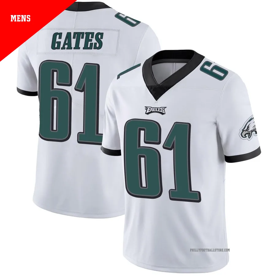 Men's Philadelphia Eagles Nick Gates ＃61 Limited White Vapor Untouchable Jersey