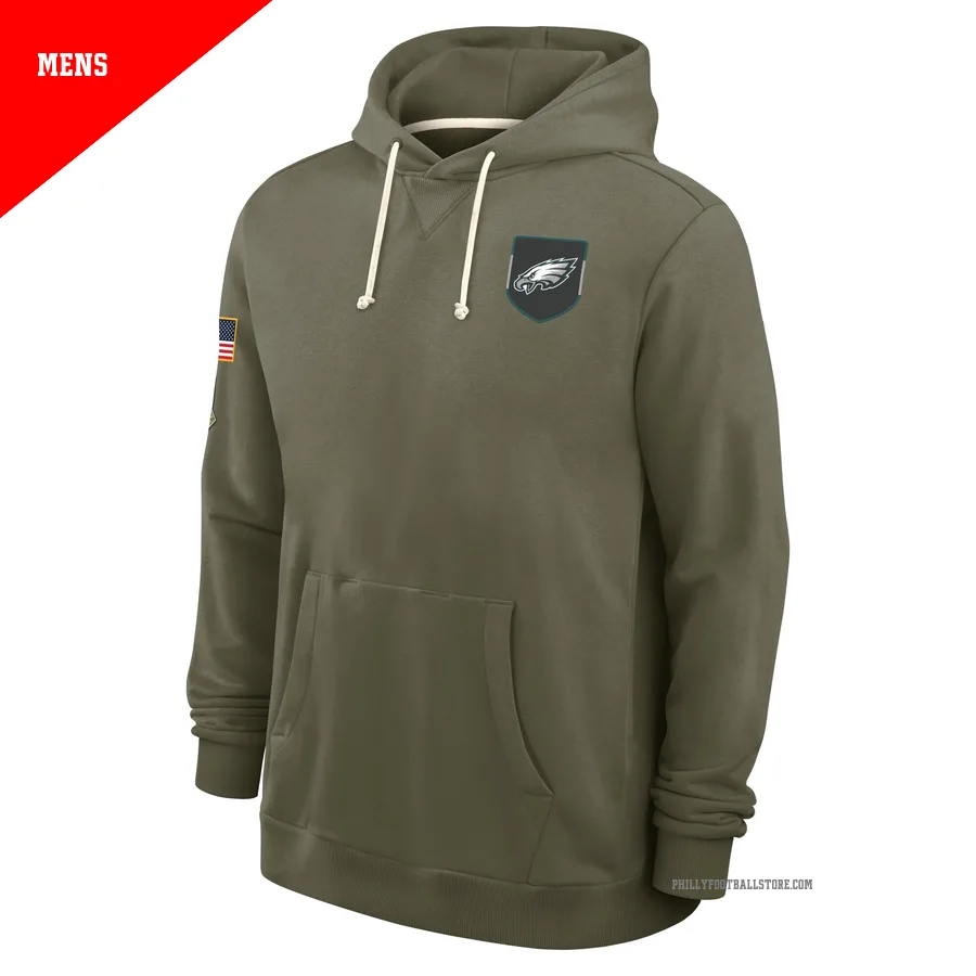 Men's Philadelphia Eagles Olive 2025 Salute to Service Sideline Hoodie