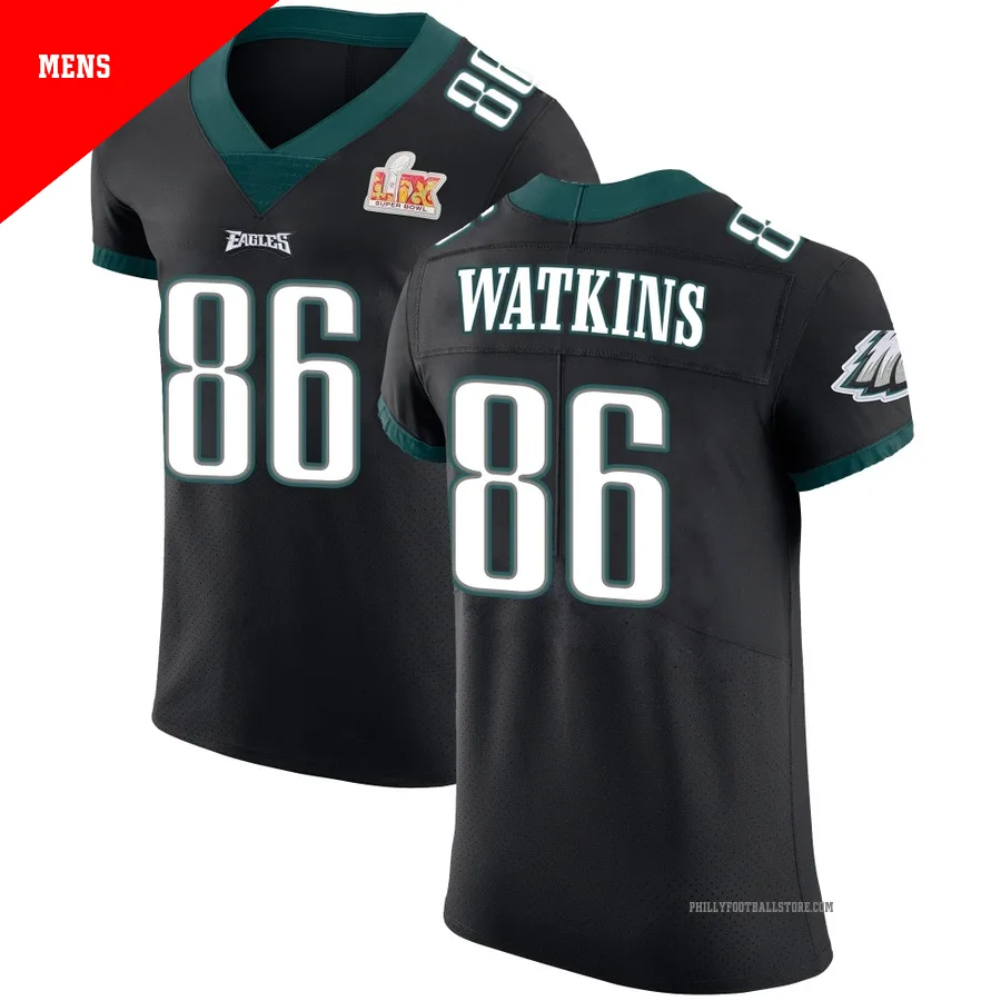 Men's Philadelphia Eagles Quez Watkins ＃86 Elite Black Alternate Vapor Untouchable Super Bowl LIX Jersey