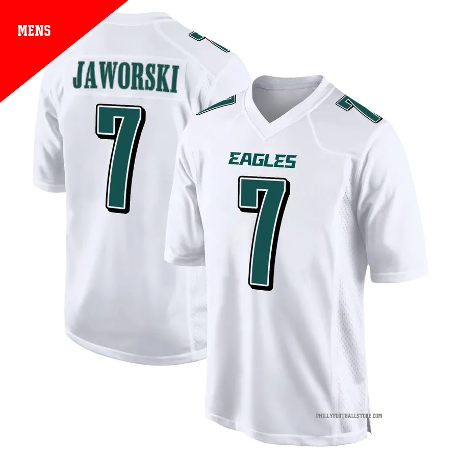 Men's Philadelphia Eagles Ron Jaworski ＃7 Game White Tundra Fashion Jersey
