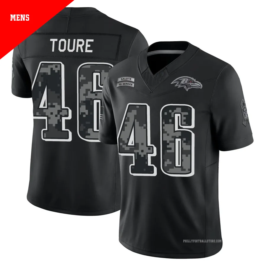 Men's Philadelphia Eagles Samori Toure ＃46 Limited Black 2026 Salute to Service Stitched Jersey