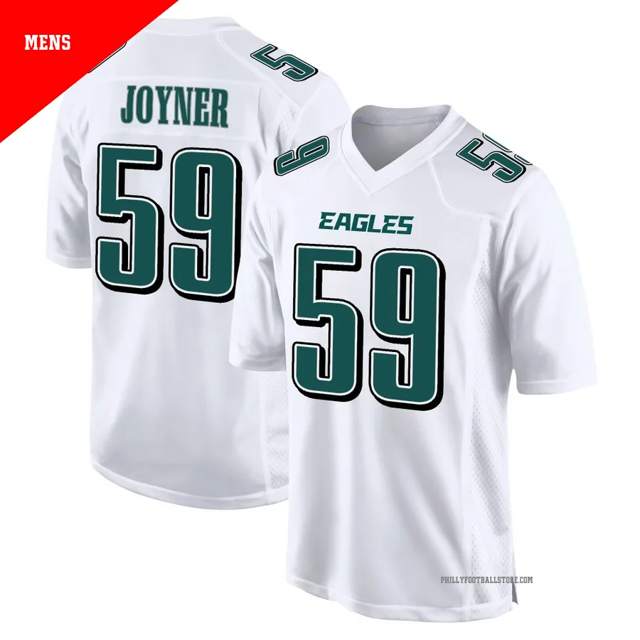Men's Philadelphia Eagles Seth Joyner ＃59 Game White Tundra Fashion Jersey
