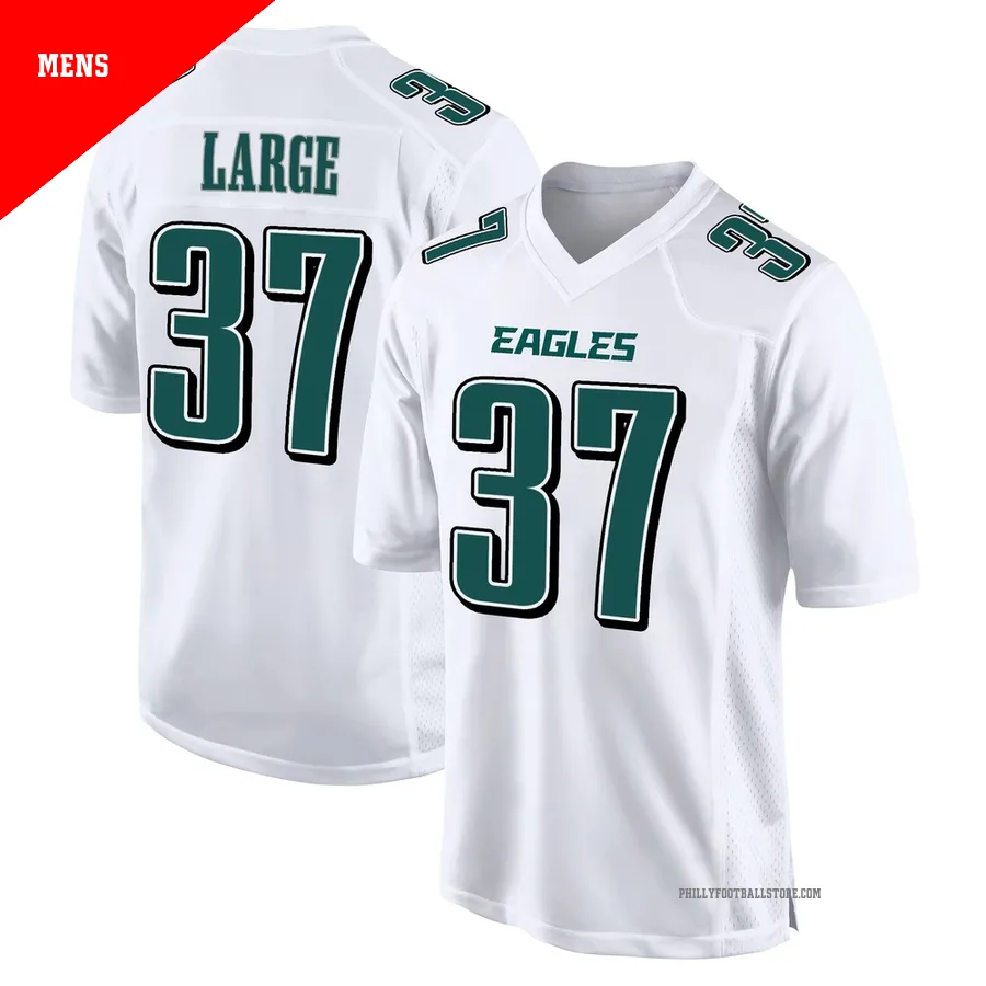 Men's Philadelphia Eagles Tucker Large ＃37 Game White Tundra Fashion Jersey