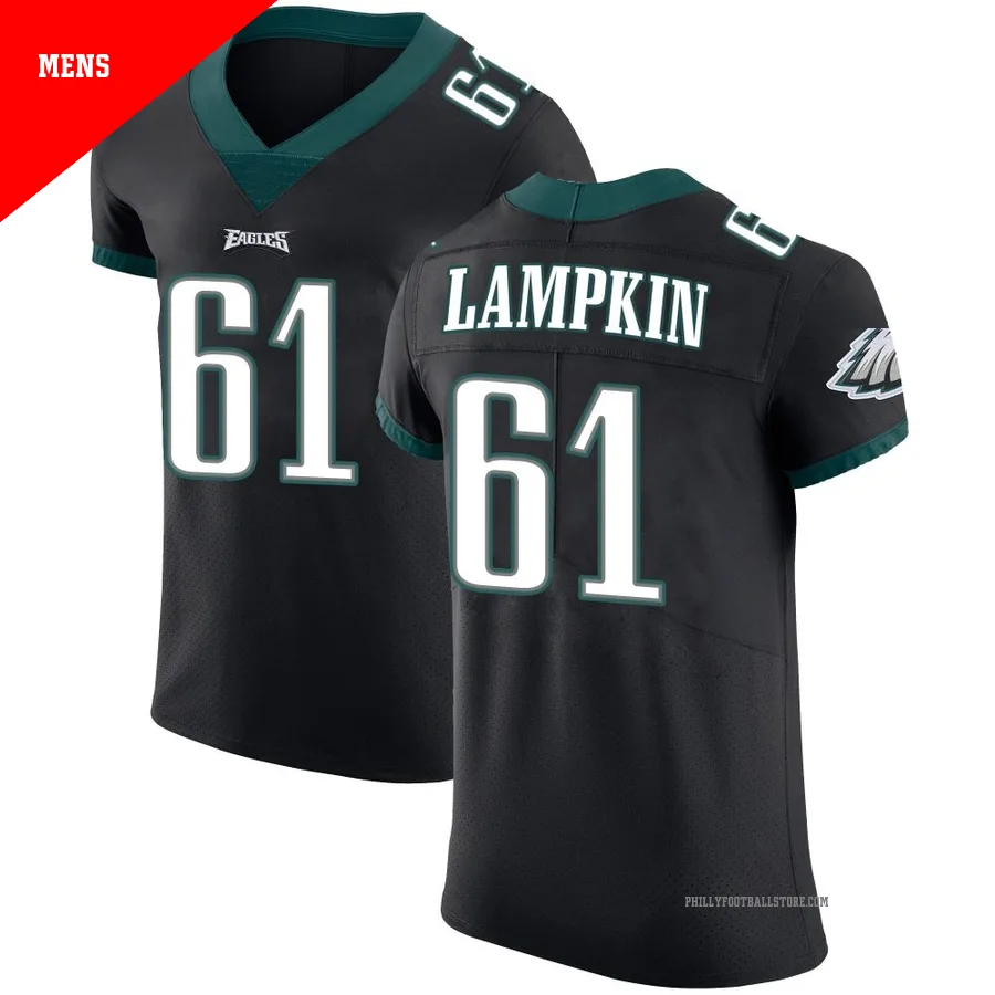 Men's Philadelphia Eagles Willie Lampkin ＃61 Elite Black Alternate Vapor Untouchable Jersey
