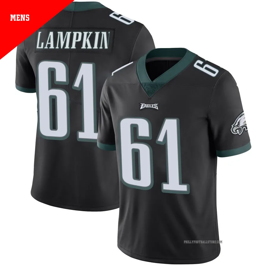 Men's Philadelphia Eagles Willie Lampkin ＃61 Limited Black Alternate Vapor Untouchable Jersey