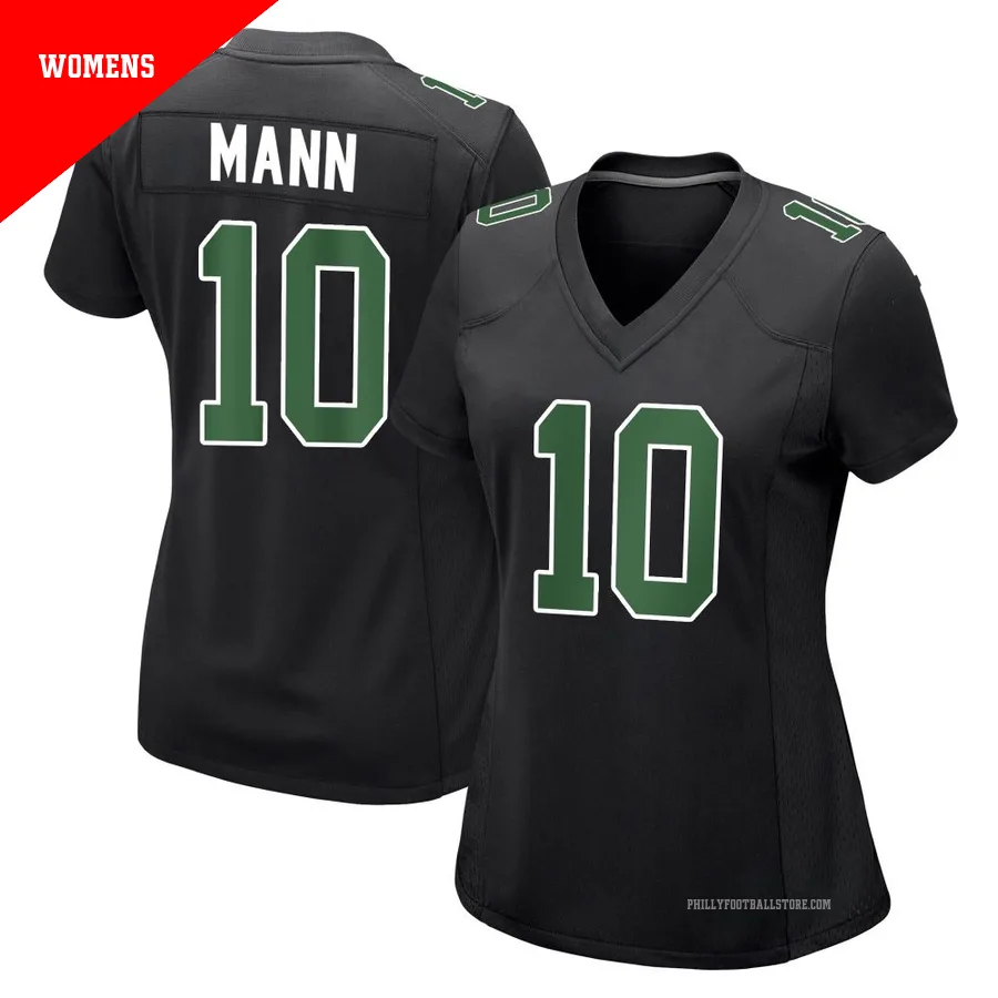 Women's Philadelphia Eagles Braden Mann ＃10 Game Black/Kelly Carbon Green Fashion Jersey
