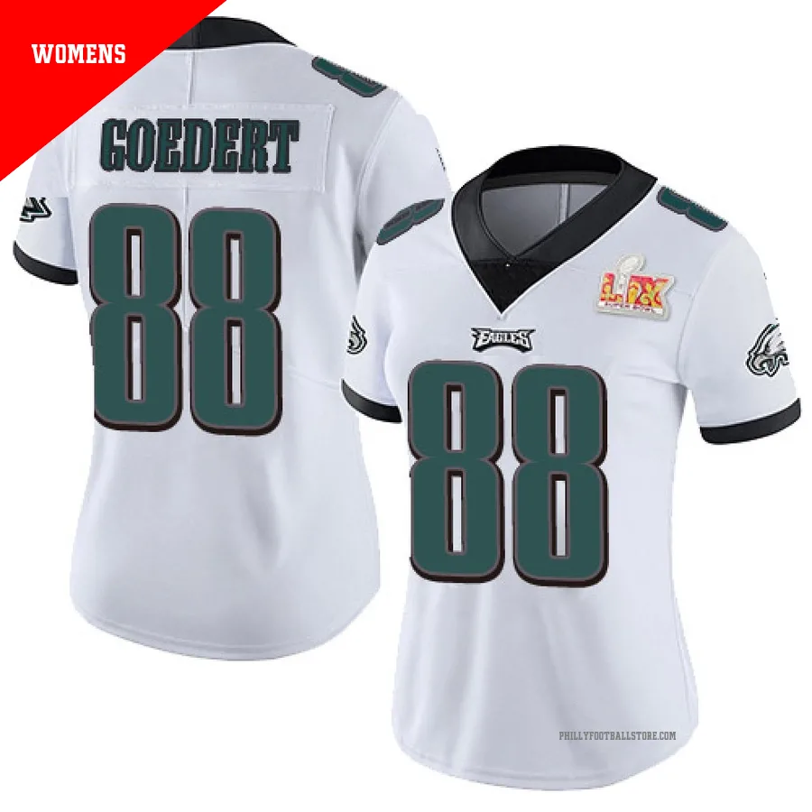 Women's Philadelphia Eagles Dallas Goedert ＃88 Limited White Vapor Untouchable Super Bowl LIX Jersey