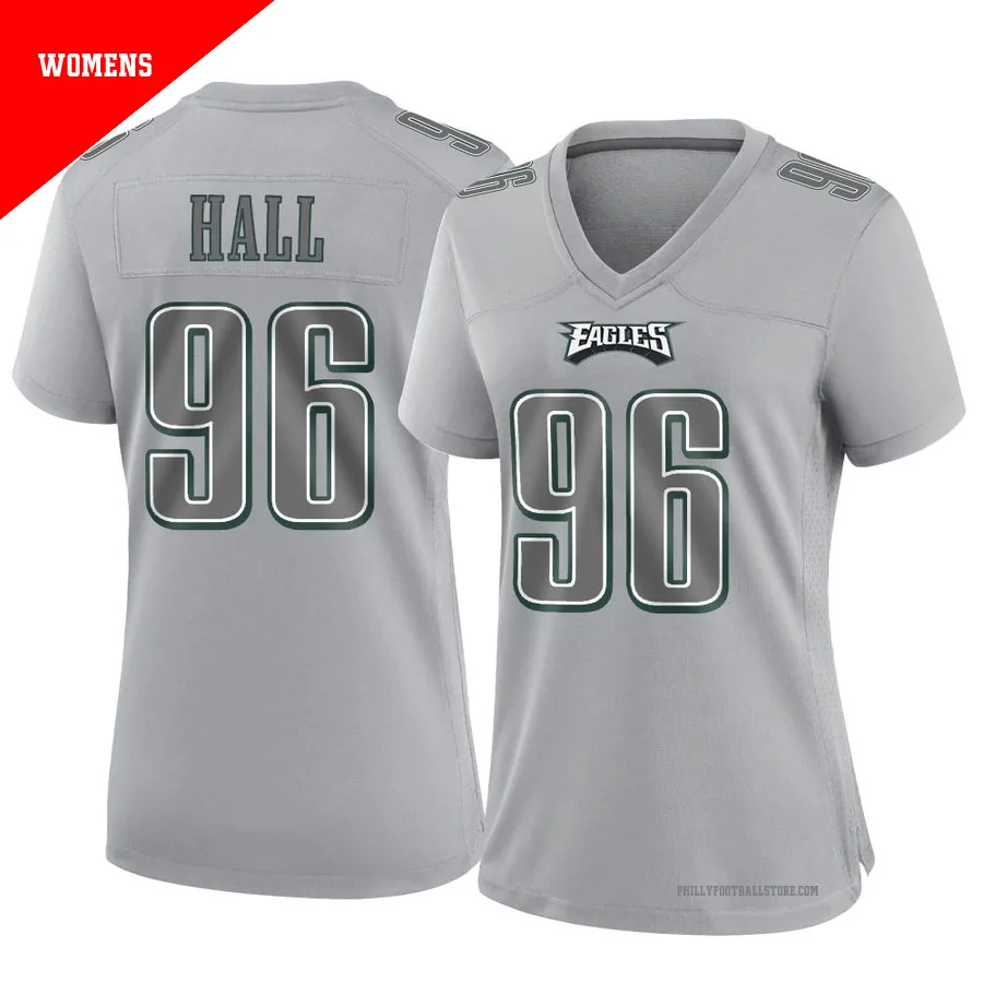 Women's Philadelphia Eagles Gabe Hall ＃96 Game Gray Atmosphere Fashion Jersey