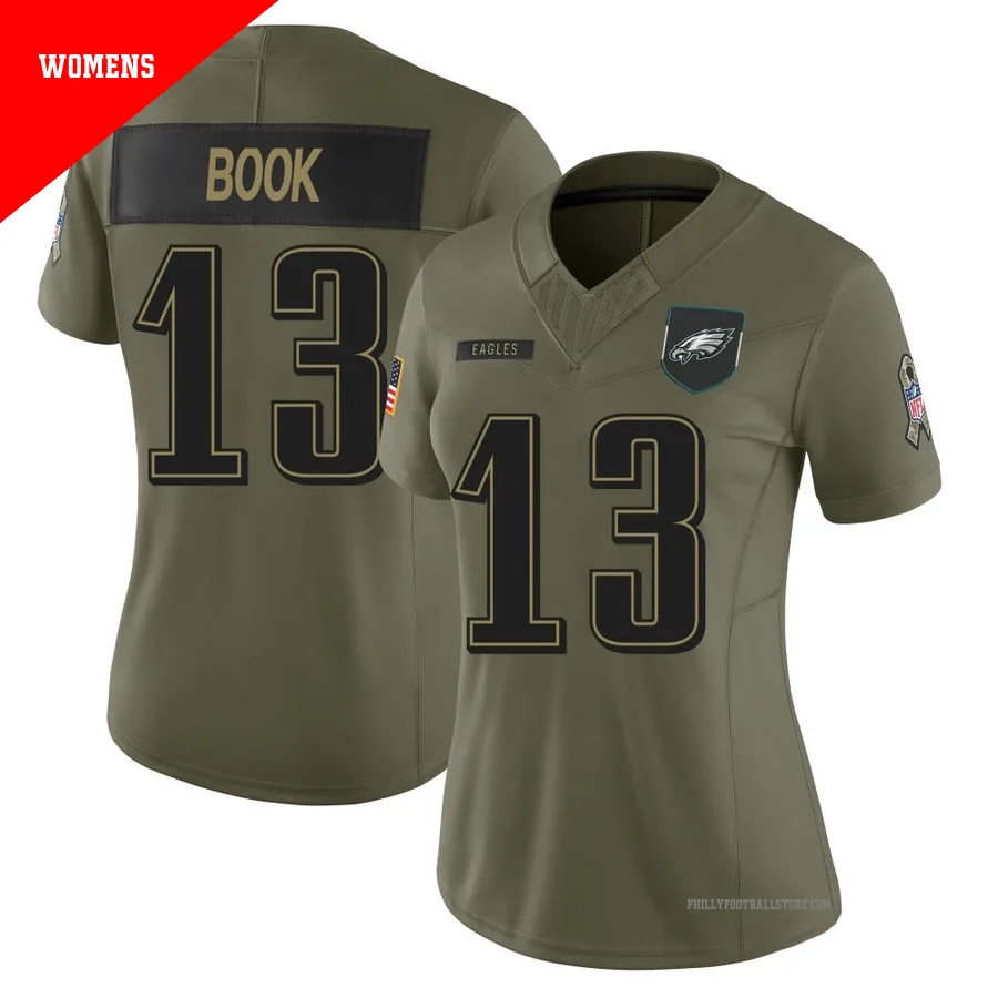 Women's Philadelphia Eagles Ian Book ＃13 Limited Olive 2025 Salute to Service Jersey