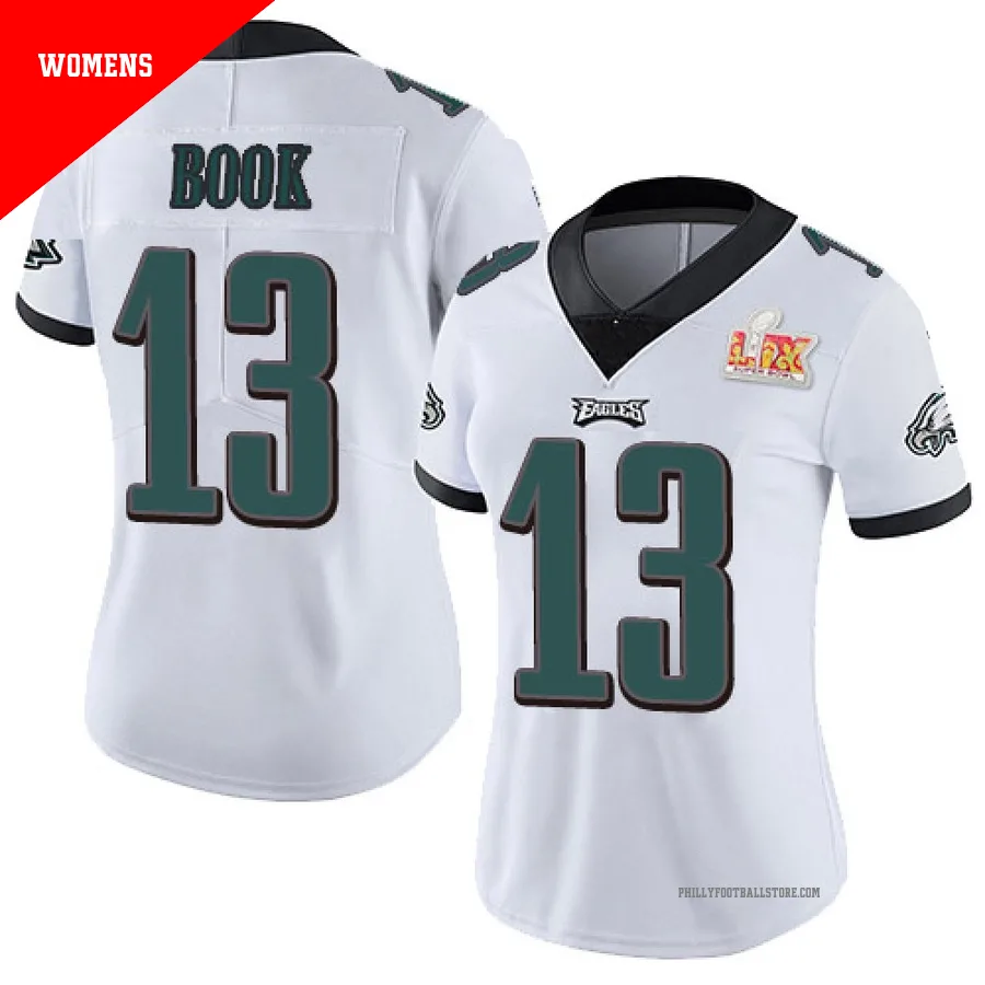 Women's Philadelphia Eagles Ian Book ＃13 Limited White Vapor Untouchable Super Bowl LIX Jersey