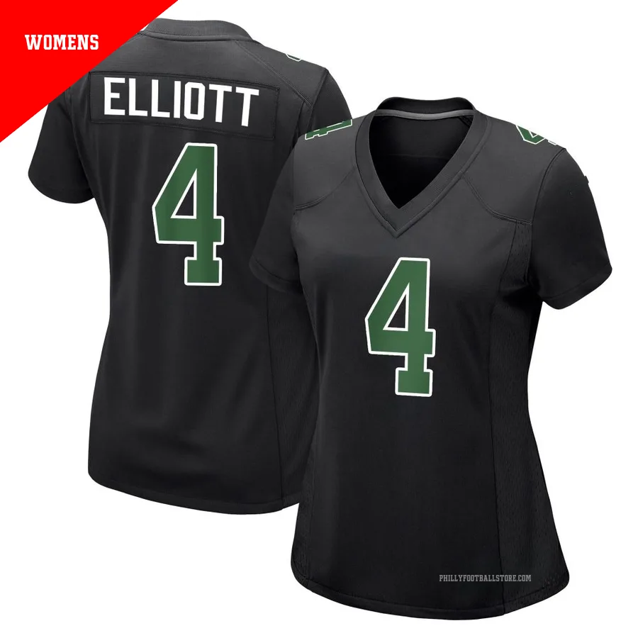Women's Philadelphia Eagles Jake Elliott ＃4 Game Black/Kelly Carbon Green Fashion Jersey