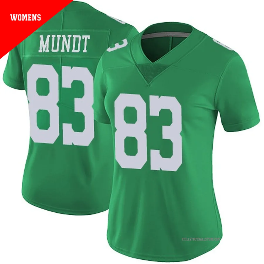 Women's Philadelphia Eagles Johnny Mundt ＃83 Limited Green Vapor Untouchable Jersey
